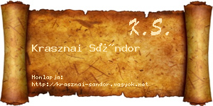 Krasznai Sándor névjegykártya